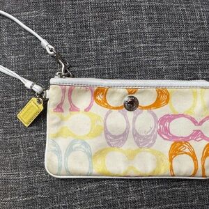 Coach Multicolor Graphic Wristlet